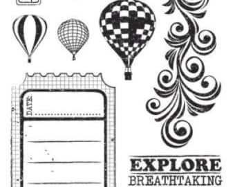 Kaisercraft Up Up and Away Clear Stamps, Scrapbooking, Cards, Art Journal, Planner 7/Pcs