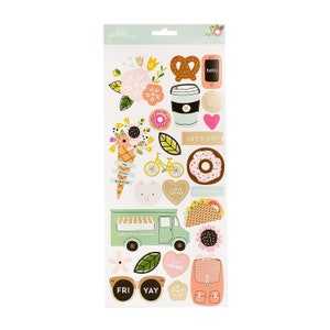 American Crafts Pebbles Girl Squad 6 x 12 inch vel goud folie stickers