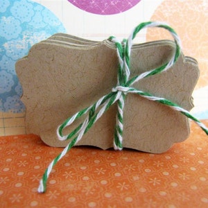 Kraft Cardstock etiqueta de marco vieira etiquetas de regalo - etiquetas de Navidad, favor de la boda, etiquetas de mercancía Pk 50