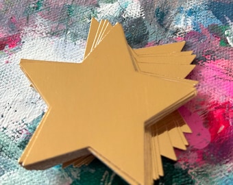Gold Metallic Cardstock Star Confetti Embellishments Medium Pk 50 - Christmas, Birthday