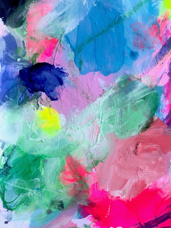 Liquorice Allsorts Acrylic Painting Abstract Style, Painted on 360GSM Art Paper 28.5cm x 21cm