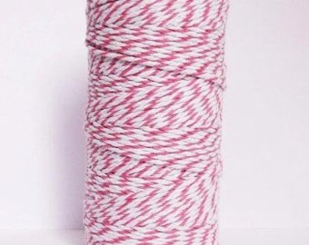 Pink and White Bakers Twine 4 ply 100 metre roll, Wrapping, Gift Tags, Scrapbooking, party supplies
