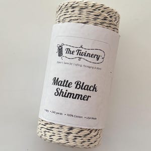 The Twinery Bakers Twine Matte Black Shimmer 240yd Wrapping Stationery  Craft, Gift Tags, party supplies