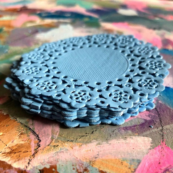 Blue Paper Doilies Etsy