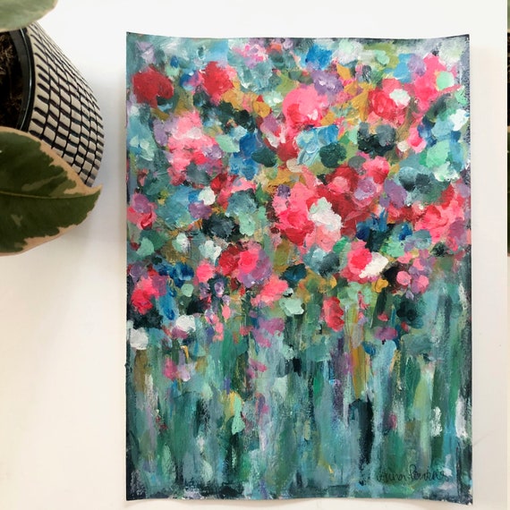 Confetti Blooms Original Painting Painted on Watercolour - Etsy Australia