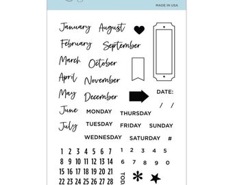 Spellbinders Plan Your Day Stamps, Planner, Cards Making, Craft  41/Pcs