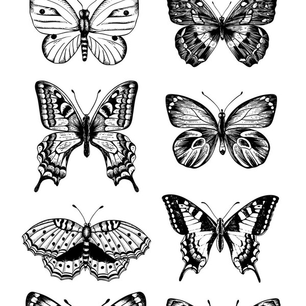 Kaisercraft Butterflies Clear Stickers 14/Pcs, Craft, Scrapbooking, Kids Craft, Gift Tags, Art Journal