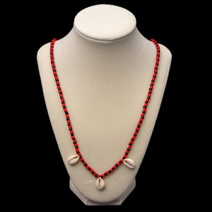 Elegua (with 3 cowrie shell / caracol) Eleke / Collar Santeria Lucumi Ifa Yoruba