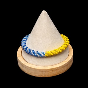 Dos Aguas (Yemaya - Oshun) 8 strand Kumihimo beaded Ilde / Pulsera Santeria Lucumi Ifa Yoruba Orunmila