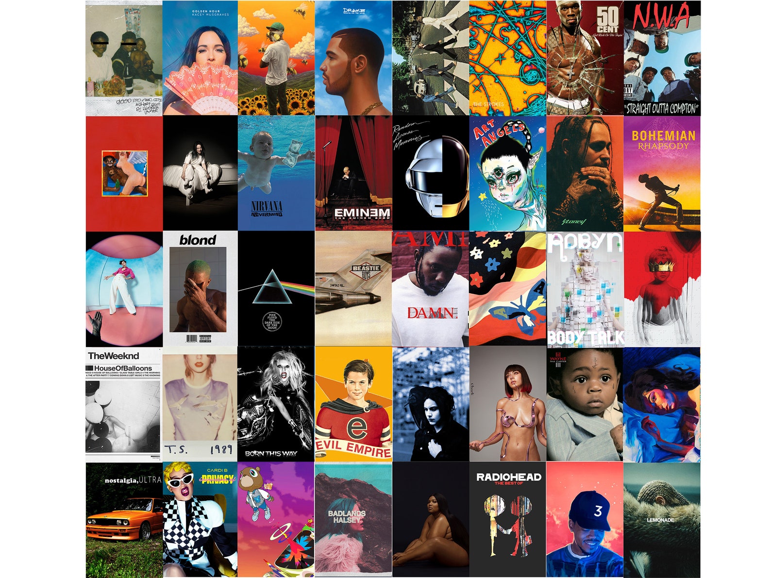 Album Cover Wall Collage Kit Album Cover Collage Kit Music Etsy