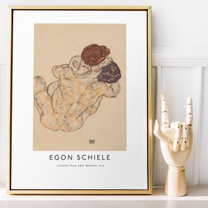 Egon Schiele Poster espositivi l Amanti Uomo e Donna 1914 I download digitale / Arte murale stampabile l Moderna l Arte murale I Arte astratta