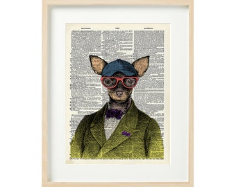 REGAL   CHIHUAHUA Printable Wall Art,Dictionary Art -ready to Print