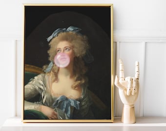 Vintage Altered Portrait, Digital Download Art, Art Printable Wall Art, Printable, Antique Oil Painting, Downloadable Prints