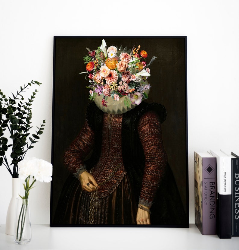 Altered Renaissance Art Vintage ,Portrait , Download Printable Quirky Wall Art, Modern Decor, Art Digital, Art Antique Famous image 2