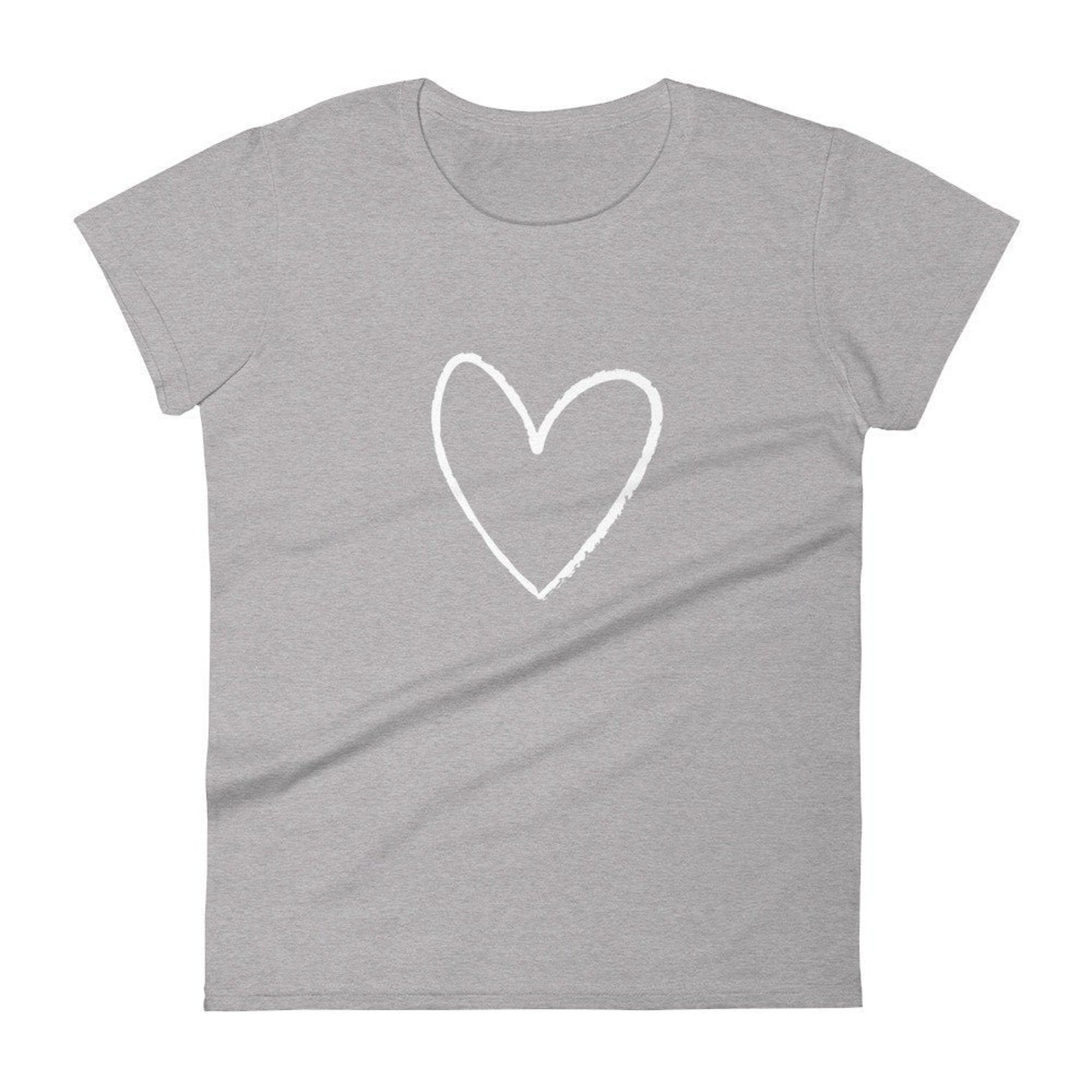 Love Heart Shirt Hand Drawn heart t shirt Valentines Shirt | Etsy