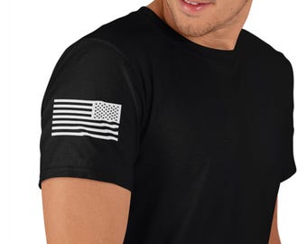 Screen Printed White American Flags