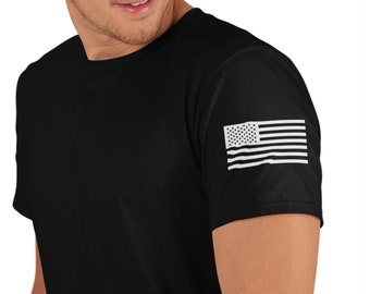 Screen Printed White American Flags