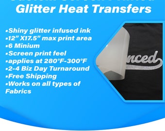 Custom Glitter Screen Printed Transfers