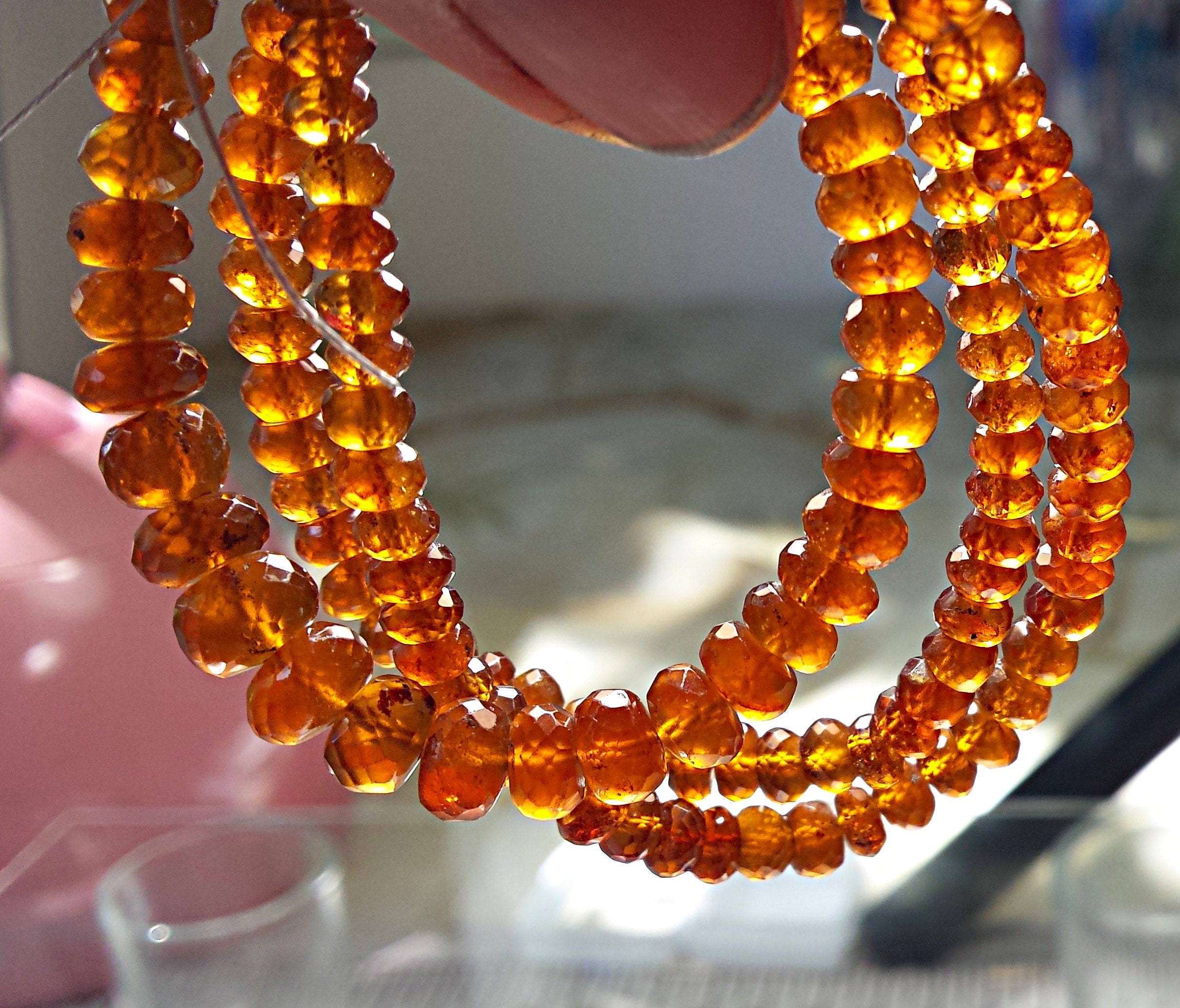 100% naturel Hessonite grenat véritable Orange à facettes ovale coupe pierre pré