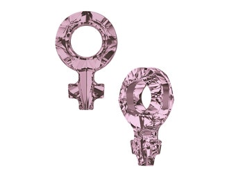 Pair Swarovski Female Symbol Crystal Antique Pink (ANTP)18x11.5mm, 4876, The Female Symbol