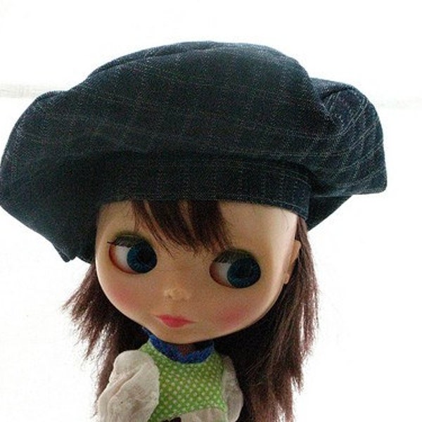 Checked Tam o'Shanter \/  Beret Style Hat For Blythe