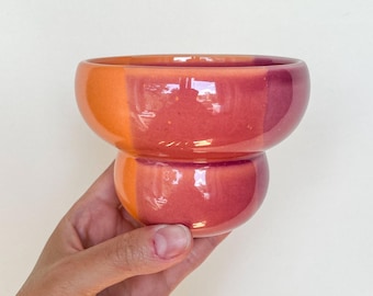 Coffee Cup, Orange + Pink Color Mug,  Cup, 7 oz