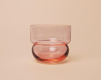 Handmade Peach Juice Glass Set, Unique Colorful Drinkware