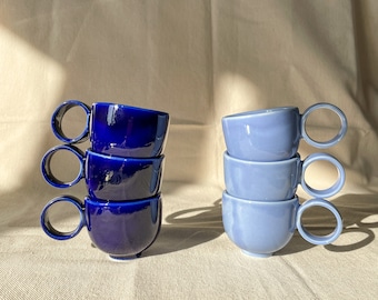 Blue Espresso Cup, Birthday Gift For Lady, Coffee Cup, Small Cup, 2 oz