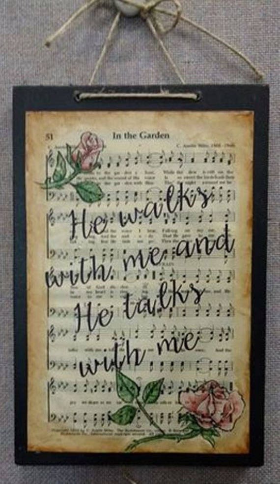 Faith Signs Hymn In The Garden Great Gift Page From A Etsy
