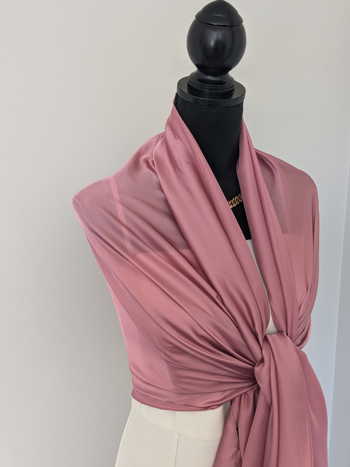 Artistry Satin Scarf Wrap Reversible Dra