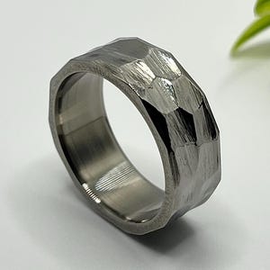 Simple Silver Stainless Steel Ring, Personalised Ring 6mm Band, Titanium Minimalist Mens Jewellery, Unisex Everyday Ring, Gift for Him & Her