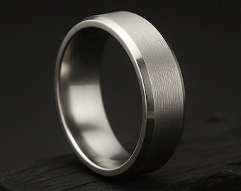 Titanium Ring for Men and Women Minimalist Ring Silver Gray Wedding Band Handmade Modern Lightweight Durable Ring Unique Gift for Him