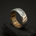 Damascus Whiskey Barrel Ring, Engagement Ring, Silver Ring, Mens Wedding Band, Promise Ring, Wedding Band, Vintage Ring, Mens Wedding Bands,