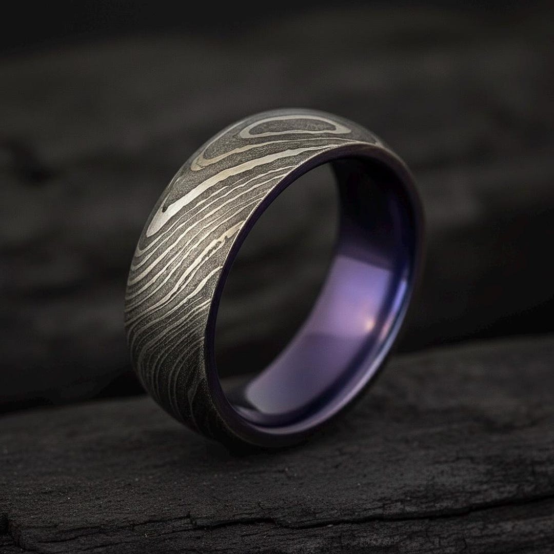 Unique Titanium Damascus Fathers Day Gifts for Dad Groomsmen Titanium ...