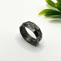 Damascus Steel ROCK Hammered Finish Ring Band Handmade Damascus Ring Men Wedding Ring Men Engagement Ring Men Band Men Damascus Steel Ring