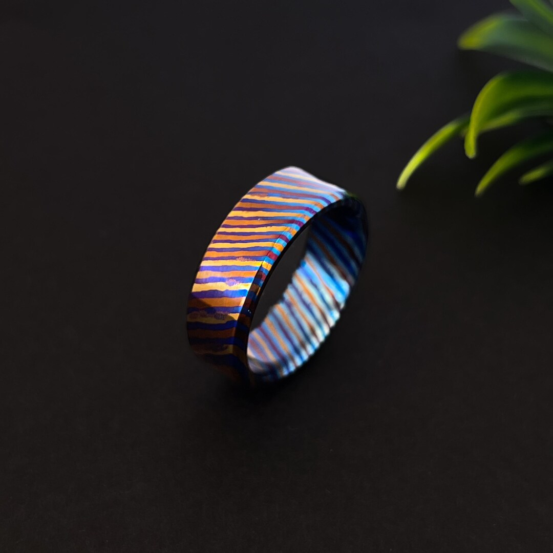 Timascus Handmade Timascus Titanium Damascus Ring | Engagement Ring, Vintage ...