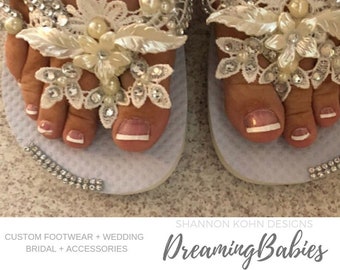 Bridal Flip Flops Etsy