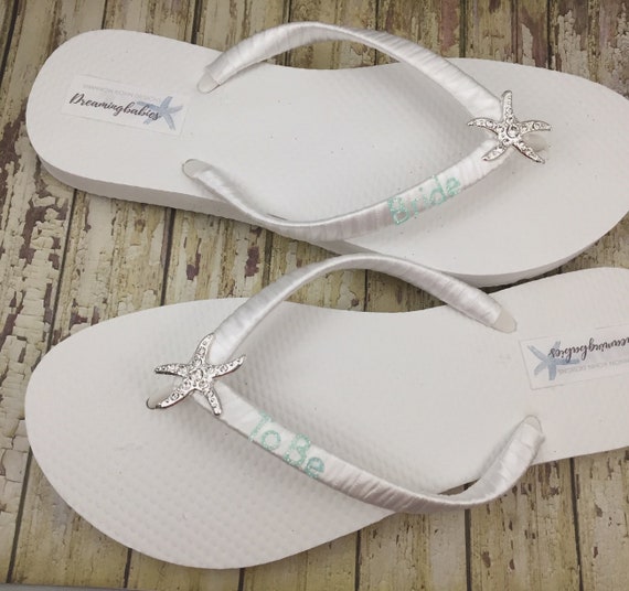 etsy bridal flip flops