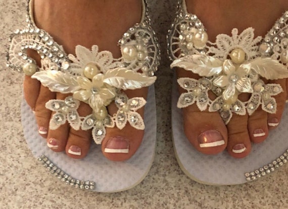 pretty flip flops for wedding