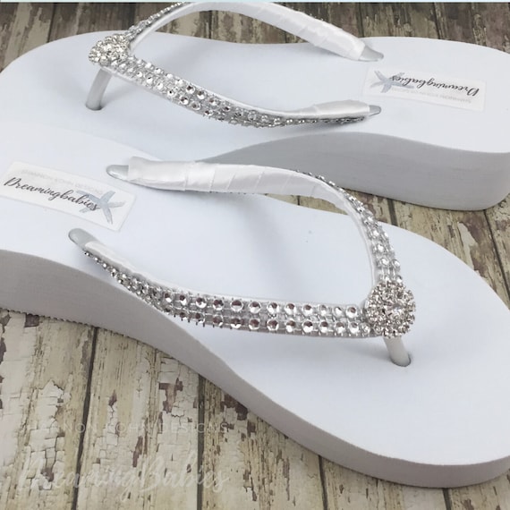 bridal flip flops with bling