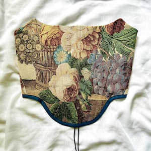 Floral Tapestry Corset Bustier - Handmade Corset Top for Women
