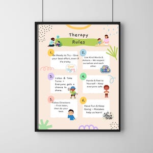 Editable Therapy Rules Poster: OT, PT, SLP Room Decor (Digital Download)