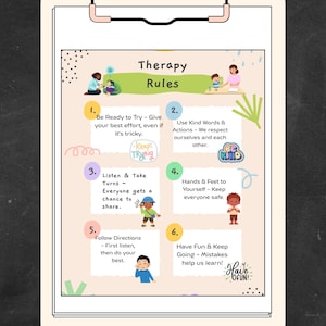 Editable Therapy Rules Poster: OT, PT, SLP Room Decor (digital Download ...