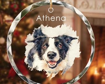 Personalized Pet Watercolor Memorial Ornament with Pet Name,Pet Memorial Gift Dog,Forever Loved Dog Ornament,Pet Loss Keepsake