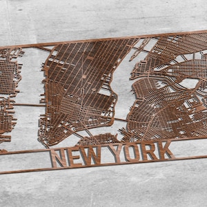 Karte von New York 3D Corte Laser Archiv - SVG DXF DWG - Madera Acrilico