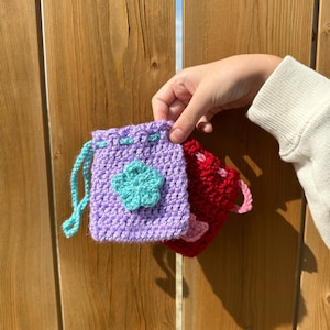 Crochet Pouch, Crochet Purse, Handmade Crochet, Ear Pods Case, Earphones Case, Crochet Handmade Gift, Coin Purse, Drawstring Bag, Mini Bag