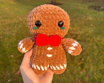 Crochet Gingerbread Man, amigurumi, toy, plushie, gift, Christmas