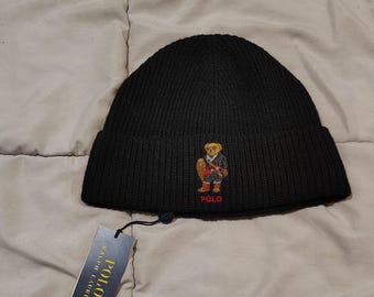 Polo Ralph Lauren Polo Bear gorro de punto negro BNWT