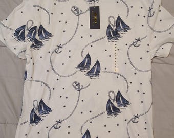 Camiseta Polo Ralph Lauren con ancla de velero náutico, corte clásico, talla mediana