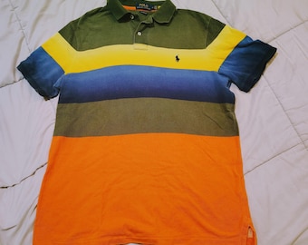 Polo Ralph Lauren Classic Fit Colorblock Stripe Polo Shirt para hombre Talla M